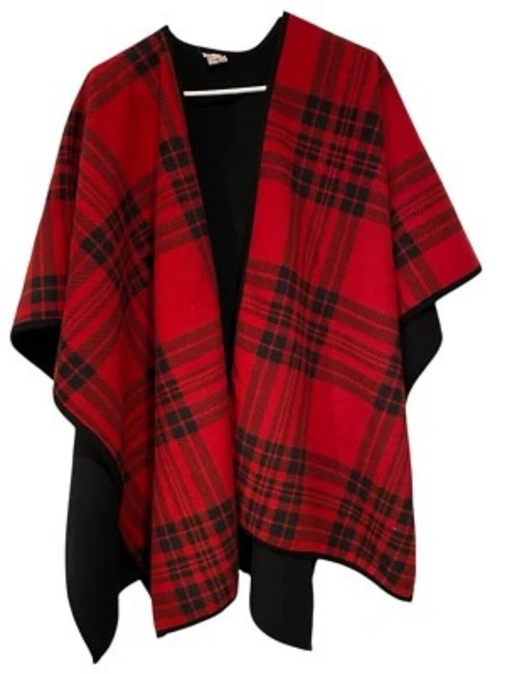 Woolrich Red and Black Plaid Reversible Wrap